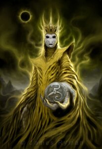Rating: Safe Score: 0 Tags: 5_fingers claws clothed clothing crown cthulhu_mythos deity e621 eldritch_abomination empty_eyes fingers front_view fully_clothed great_old_one_(h.p._lovecraft) h._p._lovecraft hastur_the_king_in_yellow_(h.p._lovecraft) headgear holding_object humanoid lames_ryman looking_at_viewer lovecraftian_(genre) male mask monster monstrous_humanoid not_furry outside outstretched_arm robe solo the_yellow_sign_(h.p._lovecraft) white_body white_skin yellow_theme User: bunchy7s