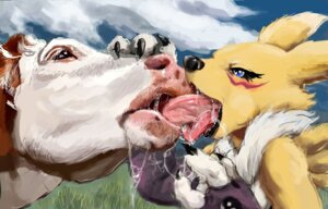 Rating: Questionable Score: 0 Tags: 3_fingers ambiguous_gender anthro anthro_on_feral bandai_namco beef_cattle bestiality bestiality_kiss black_nose black_sclera blue_eyes blush bodily_fluids bovid bovine brown_body brown_fur canid canine cattle claws clothing cloud digimon digimon_(species) drooling duo e621 extreme_french_kiss eyelashes female feral fingers french_kissing fur gloves grass handwear hereford_cattle interspecies kissing long_tongue mammal messy nude open_mouth outside pink_nose plant raised_arm realistic_feral renamon saliva saliva_on_tongue saliva_string sharp_teeth sky sloppy_kiss teeth tongue tongue_out ungulatr what white_body white_fur yellow_body yellow_fur User: bunchy7s