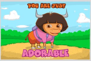Rating: Safe Score: 0 Tags: 2014 backpack border bovid bovine cattle clothing creepy digital_media_(artwork) dora_marquez dora_the_explorer e621 english_text enzo_comics female grey_border hair human humor hybrid looking_at_viewer mammal pun purple_clothing purple_shirt purple_topwear shirt solo text topwear url what what_has_science_done where_is_your_god_now User: bunchy7s