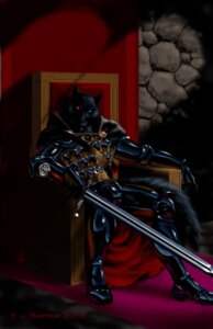Rating: Safe Score: 0 Tags: 2013 anthro armor biped black_body black_fur blue_eyes boots bracers breastplate canid canine cape chair clasp cloak clothing cobblestone detailed_background e621 fantasy footwear fox fur furniture greaves heterochromia longsword looking_at_viewer male mammal melee_weapon plate_mail red_eyes richard_bartrop rock shoes sitting solo stone_floor stone_wall sword tail tapestry throne wall_(structure) warrior weapon User: bunchy7s