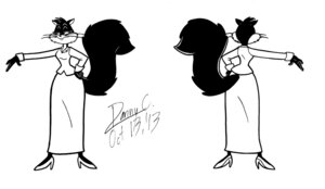 Rating: Safe Score: 0 Tags: 2013 absurd_res anthro biped black_eyes blu3danny clothing domestic_cat dress e621 felid feline felis female footwear grin hi_res looney_tunes mammal monochrome penelope_pussycat shoes smile solo warner_brothers User: bunchy7s