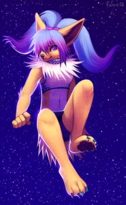 Rating: Safe Score: 0 Tags: 2012 accessory anthro anthrofied big_ears biped bottomwear bra claws clothed clothing collar digital_media_(artwork) digital_painting_(artwork) e621 eeveelution falvie female floating generation_1_pokemon hair hair_accessory hair_tie jolteon long_hair looking_at_viewer nintendo painting_(artwork) pigtails pokemon pokemon_(species) pokemorph purple_eyes purple_hair shorts smile solo sports_bra star underwear watermark User: bunchy7s