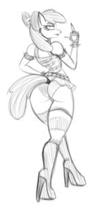 Rating: Safe Score: 0 Tags: 2014 anthro anthrofied apple_bloom_(mlp) belt biped black_and_white bone boots bottomwear bracelet clothing corset digital_drawing_(artwork) digital_media_(artwork) e621 earth_pony equid equine eyeshadow female fingerless_gloves footwear friendship_is_magic full-length_portrait gesture gloves greyscale hand_gesture hand_on_hip handwear hasbro hi_res high_heeled_boots high_heels horse jewelry jrvanesbroek knee_boots knee_highs legwear lingerie lipstick looking_at_viewer looking_back makeup mammal middle_finger miniskirt monochrome my_little_pony panties pattern_clothing pattern_legwear piercing pony portrait rear_view shoes simple_background sketch skirt skull socks solo spiked_bracelet spikes standing striped_clothing striped_legwear stripes thigh_highs thigh_socks topwear underwear white_background User: bunchy7s