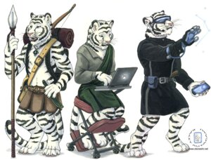 Rating: Safe Score: 0 Tags: 2008 anthro clothing computer e621 earl_mcclaw electronics felid fur futuristic kacey laptop male mammal melee_weapon model_sheet pantherine polearm simple_background solo spear stripes tail tiger uniform weapon white_body white_fur User: bunchy7s