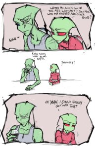 Rating: Safe Score: 0 Tags: alien alien_humanoid antennae_(anatomy) antrax_(uppertorso) base_three_layout blue_eyes comic dialogue digital_media_(artwork) duo e621 english_text family_guy fan_character female green_body green_skin humanoid humor invader_zim irken karis_(uppertorso) male male/male nickelodeon pak parody red_eyes scar text three_frame_image three_row_layout uppertorso User: bunchy7s Rating: Safe Score: 0 Tags: alien alien_humanoid antennae_(anatomy) antrax_(uppertorso) base_three_layout blue_eyes comic dialogue digital_media_(artwork) duo e621 english_text family_guy fan_character female green_body green_skin humanoid humor invader_zim irken karis_(uppertorso) male male/male nickelodeon pak parody red_eyes scar text three_frame_image three_row_layout uppertorso User: bunchy7s