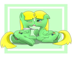 Rating: Explicit Score: 0 Tags: 2013 accessory anus blonde_hair blue_eyes blush bodily_fluids butt clitoral_winking clitoris cutie_mark duo dyani-yahto e621 equid equine eyes_closed fan_character feathered_wings feathers female female/female feral french_kissing fur genitals green_body green_fur hair hasbro kissing mammal my_little_pony mythological_creature mythological_equine mythology necktie pegasus saliva saliva_string selfcest square_crossover viva_reverie vulva wings User: bunchy7s