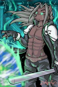 Rating: Safe Score: 0 Tags: 2:3 alternate_species anthro bulge canid canine clothed clothing digital_media_(artwork) e621 final_fantasy final_fantasy_vii furrification holding_melee_weapon holding_object holding_sword holding_weapon magic male mammal melee_weapon oekaki parody sephiroth_(final_fantasy_vii) solo square_enix sword unknown_artist weapon User: bunchy7s