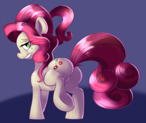 Rating: Questionable Score: 0 Tags: butt cherry_jubilee_(mlp) cutie_mark digital_media_(artwork) e621 earth_pony equid equine featureless_crotch female feral friendship_is_magic green_eyes hair hasbro hi_res horse looking_at_viewer mammal my_little_pony one_leg_up pony quadruped raised_leg red_hair sbshouseofpancakes simple_background solo suggestive tail User: bunchy7s