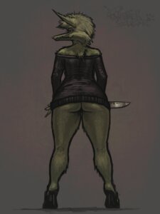 Rating: Questionable Score: 0 Tags: 3:4 anthro biped bottomless butt canid canine canis clothed clothing e621 female footwear high_heels knife mammal shoes sligarthetiger solo sweater topwear wide_hips wolf User: bunchy7s