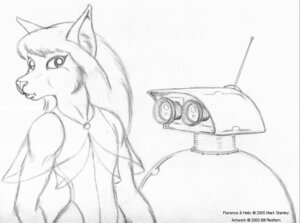 Rating: Safe Score: 0 Tags: 2005 anthro artist_name bill_redfern black_and_white bowman's_wolf canid canine canis character_name clothed clothed_anthro clothed_female clothing dated duo e621 english_text female female_anthro florence_ambrose freefall_(webcomic) graphite_(artwork) half-length_portrait helix_(freefall) looking_at_viewer machine mammal monochrome portrait red_wolf robot text traditional_media_(artwork) wolf User: bunchy7s