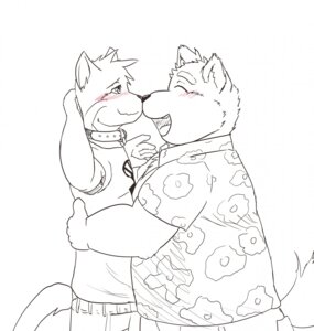 Rating: Safe Score: 0 Tags: anthro blush canid canine canis dingo duo e621 happydingo hi_res iavan inktail male male/male mammal nose_bump nose_to_nose nuzzling overweight paran0id42 tail User: bunchy7s
