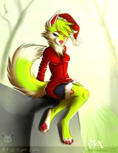 Rating: Safe Score: 0 Tags: 2012 anthro biped canid christmas christmas_clothing christmas_headwear clothing e621 falvie_(character) fangs feet female fionbri hat headgear headwear hi_res hindpaw holidays looking_at_viewer mammal one_eye_closed paws santa_hat sitting solo spacecolonie sparklefur tail teeth wink winking_at_viewer year User: bunchy7s