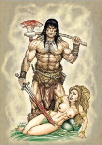 Rating: Questionable Score: 0 Tags: 1boy 1girls abs artist_name axe black_hair blonde_hair body_hair breasts conan conan_the_barbarian_(series) earrings female green_eyes hairy hairy_male hoop_earrings human loincloth long-haired_female long-haired_male long_hair male marvel marvel_comics masculine_male mature_male melee_weapon muscles muscular muscular_male necklace nipples no_visible_genitalia pecs rubus rule34 straight sword topless veiny_muscles User: bunchy7s