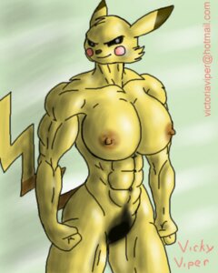 Rating: Explicit Score: 0 Tags: breasts exposed_breasts female female_only female_pikachu fur furry hyper_muscles muscles nintendo pikachu pok&eacute;mon_(species) pokemon pokemon_(species) pubic_hair rule34 solo victoria_viper what yellow_fur User: bunchy7s