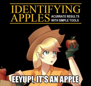 Rating: Safe Score: 0 Tags: 2013 alternate_species apple applejack_(mlp) black_background blonde_hair captain_obvious clothed clothing cowboy_hat e621 enecoo english_text eyebrows eyelashes female food freckles friendship_is_magic front_view fruit glistening glistening_body glistening_eyes glistening_hair glistening_skin gloves grandfathered_content green_eyes hair handwear hasbro hat headgear headwear holding_food holding_object human human_only humanized humor image_macro impact_(font) long_hair looking_aside mammal meme mercenario1945 my_little_pony not_furry open_mouth orange_clothing pale_skin parody pink_tongue plant red_apple shadow shirt simple_background solo teeth text the_truth tongue topwear User: bunchy7s