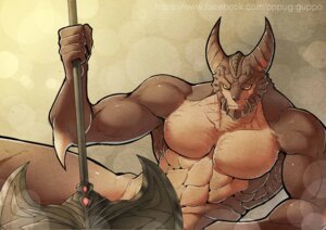 Rating: Questionable Score: 0 Tags: abs aman anthro athletic axe biceps biped blush brown_body brown_skin e621 flexing frown guppo holding_object holding_weapon horn looking_at_viewer lying male melee_weapon muscular muscular_anthro muscular_male nude on_side pecs pose scales solo tera_online weapon yellow_eyes User: bunchy7s