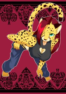 Rating: Safe Score: 0 Tags: 2011 abstract_background anthro bottomwear breasts cheetah cleavage clothed clothing clubs_(suit) diamonds_(suit) e621 felid feline female green_eyes hair heart_symbol japanese_description kemono looking_at_viewer mammal one_eye_closed panties pants red_hair shio_inu simple_background solo spades_(suit) spots suit_symbol tail tongue tongue_out underwear User: bunchy7s Rating: Safe Score: 0 Tags: 2011 abstract_background anthro bottomwear breasts cheetah cleavage clothed clothing clubs_(suit) diamonds_(suit) e621 felid feline female green_eyes hair heart_symbol japanese_description kemono looking_at_viewer mammal one_eye_closed panties pants red_hair shio_inu simple_background solo spades_(suit) spots suit_symbol tail tongue tongue_out underwear User: bunchy7s