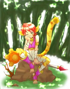 Rating: Safe Score: 0 Tags: 4_toes 5_fingers animal_humanoid armlet bandage bell bell_collar bottomless breasts breath_of_fire brown_body brown_fur capcom casual_exposure cleavage clothed clothing collar day detailed_background e621 feet felid felid_humanoid female fingers footwear front_view fur green_eyes hair humanoid katt_(breath_of_fire) looking_at_viewer mammal mammal_humanoid one_eye_closed outside pantherine pantherine_humanoid raised_tail red_hair rock sitting smile solo spread_legs spreading stripes tail tan_body tan_skin tiger tiger_humanoid toeless_footwear toes unknown_artist weapon wink yellow_body yellow_fur User: bunchy7s