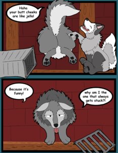 Rating: Questionable Score: 0 Tags: butt canid canine canis dialogue duo e621 english_text feral male mammal outside stuck tail text unknown_artist wolf User: bunchy7s Rating: Questionable Score: 0 Tags: butt canid canine canis dialogue duo e621 english_text feral male mammal outside stuck tail text unknown_artist wolf User: bunchy7s