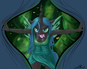 Rating: Questionable Score: 0 Tags: 5:4 anthro arthropod black_body black_fur black_skin blue_hair breaking_the_fourth_wall breasts changeling_(mlp) cleavage clothed clothing e621 fangs female fingers friendship_is_magic fur green_background green_eyes hair hasbro hi_res horn insect insect_wings looking_at_viewer multicolored_eyes my_little_pony non-mammal_breasts open_mouth queen_chrysalis_(mlp) simple_background solo teal_eyes teeth tongue tongue_out wings xanthor yellow_eyes User: bunchy7s