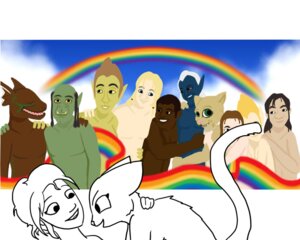 Rating: Questionable Score: 0 Tags: 5:4 anthro bethesda_game_studios e621 felid female female/female group human katia_managan khajiit mammal microsoft nude oblivion painting_(object) prequel_adventure rainbow rainbow_arch sigrid_(oblivion) tail the_elder_scrolls unknown_artist User: bunchy7s