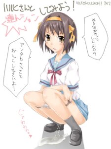 Rating: Explicit Score: 0 Tags: abubu black_legwear blush brown_hair clothing female female_only footwear grey_panties hairband human miniskirt panties panty_pull peeing rule34 school_uniform seifuku serafuku shoes short_hair skirt socks solo squat squatting suzumiya_haruhi suzumiya_haruhi_no_yuuutsu translated underwear User: bunchy7s