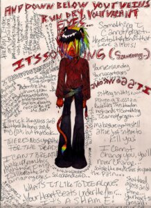 Rating: Questionable Score: 0 Tags: alternative_fashion blood bodily_fluids bottomwear clothed clothing collar dezi e621 emo english_text escape_the_fate fur glamfur grey_background hair hi_res lyrics male mammal multicolored_hair orange_body orange_fur pants rainbow ryanv shirt simple_background solo sparklefur tail text topwear User: bunchy7s