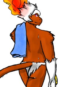 Rating: Questionable Score: 0 Tags: 3:4 anthro anthrofied brown_body brown_fur butt dripping e621 fire fur generation_4_pokemon hair infernape male mammal nintendo nude orange_body orange_fur pink_eyes pokemon pokemon_(species) pokemorph primate simple_background solo tail towel towel_on_shoulder unknown_artist wet white_body white_fur wuki User: bunchy7s