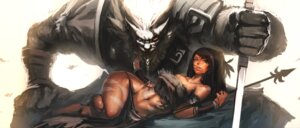 Rating: Safe Score: 0 Tags: 2013 abs absurd_res anthro armor arms_bent armwear bent_leg big_hands black_hair blade bottomwear bra chrbr claws clothing crossed_legs crouching dark_body dark_skin detached_sleeves duo e621 extended_leg eye_patch eyewear felid female fur grey_body grey_fur hair hand_on_knee hand_on_leg hand_on_own_knee hand_on_own_leg hi_res holding_knee holding_leg holding_melee_weapon holding_object holding_sword holding_weapon human league_of_legends lion loincloth long_hair looking_at_viewer lying male mammal mane melee_weapon muscular muscular_female navel nidalee_(lol) not_furry_focus on_side pantherine pinup polearm pose protective raised_hand rengar_(lol) riot_games side_view size_difference spear spikes stroking_mane sword tencent touching_hair tucked_arm underwear weapon white_body white_fur wide_stance User: bunchy7s