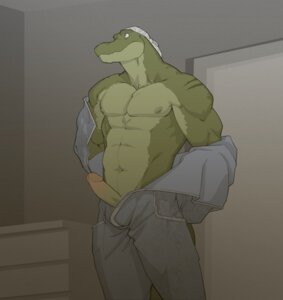 Rating: Explicit Score: 0 Tags: 2010 abs anthro athletic biceps big_muscles biped bulge circumcised clothed clothing coveralls crocodile crocodilian darkened_nipples e621 erection fangs genitals glans green_body green_nipples green_penis green_skin grey_eyes humanoid_genitalia humanoid_penis kerchief male marty_(superslickslasher) mechanic muscular muscular_anthro muscular_male nipples partially_clothed pecs penis pose reptile scales scalie solo standing suit superslickslasher teeth undressing User: bunchy7s