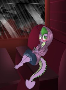 Rating: Safe Score: 0 Tags: 2013 absurd_res aged_up anthro anthrofied biped blush cellphone clothing dragon e621 earbuds electronics eyewear femboy food friendship_is_magic fruit glasses green_eyes hasbro headphones hi_res hoodie inside_train looking_at_viewer male my_little_pony mythological_creature mythological_scalie mythology pear phone plant public_transportation pupils scalie sitting slit_pupils smartphone solo spike_(mlp) tail topwear train v-d-k vehicle window User: bunchy7s