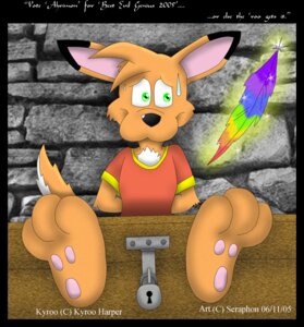 Rating: Questionable Score: 0 Tags: 2005 3_toes anthro bdsm bondage bound e621 feet foot_fetish foot_focus fur green_eyes hindpaw kangaroo kyroo_harper loose_feather macropod male mammal marsupial paws restraints seraphon solo stocks submissive submissive_male tail tickle_fetish tickling toes toony User: bunchy7s
