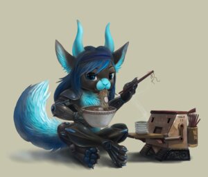 Rating: Safe Score: 0 Tags: anthro beverage blue_eyes blue_hair blue_nose crossed_legs cybernetics cyborg duo e621 eating female fluffy fluffy_tail food hair holding_food holding_object horn hybrid kitara_cydonis looking_at_viewer machine mammal narutomaki noodles ramen silverfox5213 sitting solo_focus tail tea User: bunchy7s