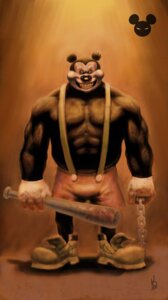 Rating: Questionable Score: 0 Tags: 4_fingers abs anthro anthrofied baseball_bat bat_(object) biped black_body black_fur blood bodily_fluids bottomwear chain clothed clothing darko_kreculj disney e621 fingers footwear front_view fur gloves handwear hi_res holding_object looking_at_viewer male mammal mickey_mouse mouse murid murine muscular muscular_anthro muscular_male rodent shoes shorts smaller_version_at_source smile solo suspenders topless User: bunchy7s