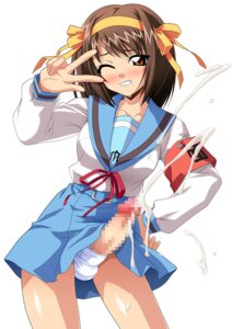 Rating: Explicit Score: 0 Tags: 1futa 2d balls blank_background blue_skirt blush blushing bob_cut breasts brown-haired_futa brown_eyes brown_hair clothing cum cumshot digital_drawing digital_media female futa_only futa_schoolgirl futanari hair_ribbon hand_on_own_hip intersex light-skinned_futa light_skin medium-haired_futa medium_hair one_eye_closed orange_eyes panties peace_sign penis penis_in_panties rule34 school_uniform schoolgirl serafuku short_hair simple_background skirt small_breasts studio_sunadokei suzumiya_haruhi suzumiya_haruhi_no_yuuutsu tagme teeth_visible testicles white_background white_panties yellow_ribbon User: bunchy7s