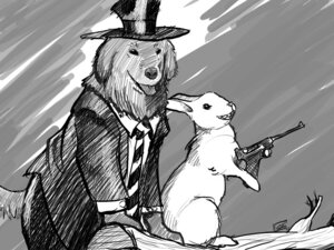 Rating: Safe Score: 0 Tags: 4:3 canid canine canis clothed clothing domestic_dog duo e621 feral feralized fur greyscale gun handgun hat hatching_(art) headgear headwear holding_gun holding_object holding_ranged_weapon holding_weapon hunting_dog irish_wolfhound lagomorph leporid luger male mammal max_(sam_and_max) monochrome pistol rabbit ranged_weapon sam_and_max samuel_dog shaded sighthound sketch smile suit unknown_artist weapon User: bunchy7s