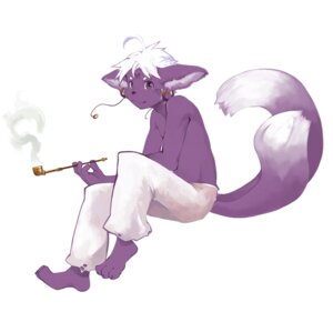 Rating: Questionable Score: 0 Tags: anthro canid canine clothed clothing e621 hi_res kiseru male mammal piercing smoke smoking smoking_pipe solo tail tobacco topless vu06 User: bunchy7s
