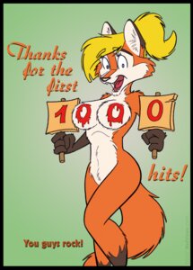 Rating: Questionable Score: 0 Tags: 2007 anthro attention black_border border breasts canid canine e621 female fox mammal nude paint sierraromeo sign solo toony User: bunchy7s