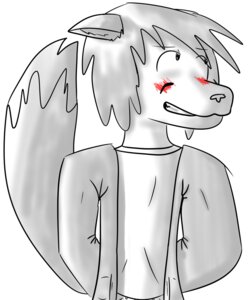 Rating: Safe Score: 0 Tags: anonymouslyanonymous anthro blush canid canine canis e621 fox hi_res hybrid male mammal solo wolf User: bunchy7s