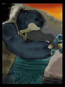 Rating: Safe Score: 0 Tags: black_border blastoise blue_body blue_scales blue_skin border brown_eyes claws duo e621 eye_contact generation_1_pokemon level_difference looking_at_another male nintendo outside parenthood partially_submerged pokemon pokemon_(species) realistic reptile rock scales scalie sea_turtle side_view size_difference sky squirtle standing turtle unknown_artist water User: bunchy7s