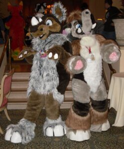 Rating: Safe Score: 0 Tags: anthro character_badge_(object) clothing costume duo e621 elephantid event_badge fursuit grandfathered_content lanyard male mammal mammoth notch photography_(artwork) prehistoric_species proboscidean real rhinoceros sophiecabra User: bunchy7s