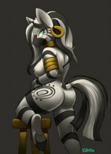 Rating: Questionable Score: 0 Tags: 2012 333456 anthro anthrofied blue_eyes breasts butt chair cutie_mark e621 ear_piercing equid equine female fernin friendship_is_magic furniture hair hair_down hasbro hi_res hooves jewelry long_hair looking_at_viewer looking_back mammal mane my_little_pony neck_ring nipples nude piercing pose side_boob simple_background smile solo stool stripes tail tribal zebra zecora_(mlp) User: bunchy7s