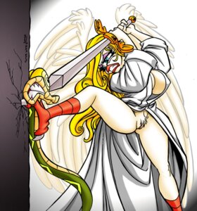 Rating: Explicit Score: 0 Tags: absurd_res anthro avian bird bottomless breasts chicken claws clothed clothing compression_artifacts duo e621 feathered_wings feathers female gabriela_(jilo) galliform genitals hi_res holding_melee_weapon holding_object holding_sword holding_weapon jilo jilo_(character) melee_weapon non-mammal_breasts phasianid reptile robe scalie snake spread_legs spreading sword vulva weapon wings User: bunchy7s