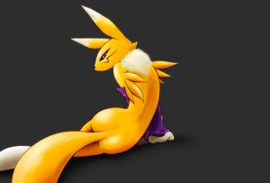Rating: Safe Score: 0 Tags: anthro bandai_namco black_sclera blue_eyes canid canine chest_tuft digimon digimon_(species) e621 facial_markings female fur grey_background half-closed_eyes head_markings hi_res j-fujita mammal markings narrowed_eyes orange_body orange_fur rear_view renamon seductive simple_background solo symbol symbol_on_clothing tail tuft wallpaper yellow_body yellow_fur yin_yang User: bunchy7s