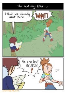 Rating: Safe Score: 0 Tags: bandai_namco clothing comic compass davis_motomiya digimon duo e621 english_text female forest gadonstriom human human_only male mammal map nanogrrr not_furry outside plant rika_nonaka text tree wood User: bunchy7s