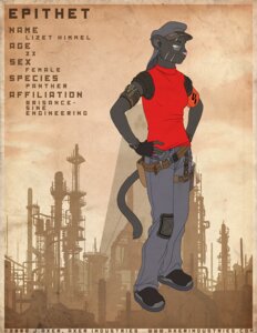 Rating: Safe Score: 0 Tags: 2008 anthro armband black_body black_fur clothing e621 english_text epithet felid female fingerless_gloves fur gloves green_eyes handwear j_axer lizet_himmel mammal pantherine scar solo tail text User: bunchy7s