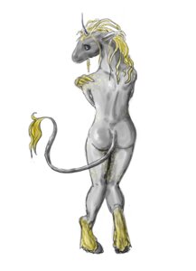 Rating: Questionable Score: 0 Tags: anthro e621 equid equine female horn looking_at_viewer mammal mythological_creature mythological_equine mythology pinup pose simple_background softwhiteslip solo tail unicorn white_background User: bunchy7s