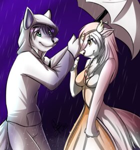 Rating: Safe Score: 0 Tags: 2013 amber_eyes anthro breasts chest_tuft clothing digital_media_(artwork) dress duo e621 edwarddragonfox female fluffy fluffy_tail fur green_eyes hair hoodie kind male pointy_ears prick_ears purple_background purple_hair romantic romantic_couple simple_background tail topwear tuft umbrella white_body white_fur white_hair wolflady User: bunchy7s