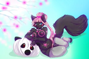 Rating: Questionable Score: 0 Tags: anthro breasts clothing domestic_cat e621 felid feline felis female inuki legwear looking_at_viewer mammal nipples nude pinup plushie pose solo stockings tail User: bunchy7s