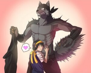 Rating: Questionable Score: 0 Tags: anthro blush canid canine claws clothed clothing duo e621 eyes_closed female heart_symbol hug human interspecies love male mammal muscular shirt tail topless topwear unknown_artist User: bunchy7s Rating: Questionable Score: 0 Tags: anthro blush canid canine claws clothed clothing duo e621 eyes_closed female heart_symbol hug human interspecies love male mammal muscular shirt tail topless topwear unknown_artist User: bunchy7s